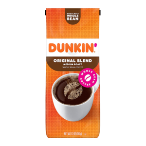 Dunkin Donuts Original Medium Roast Whole Bean Coffee 340g (12oz) (Box of 6)