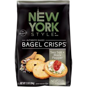 New York Style Garlic Sea Salt & Cracked Black Pepper Bagel Crisps 204g (7.2oz)